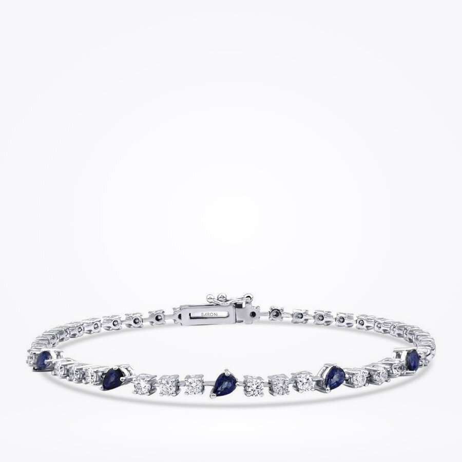 1.66 Karat Pırlantalı Safir Bileklik