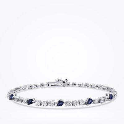 1.66 Karat Pırlantalı Safir Bileklik - 1