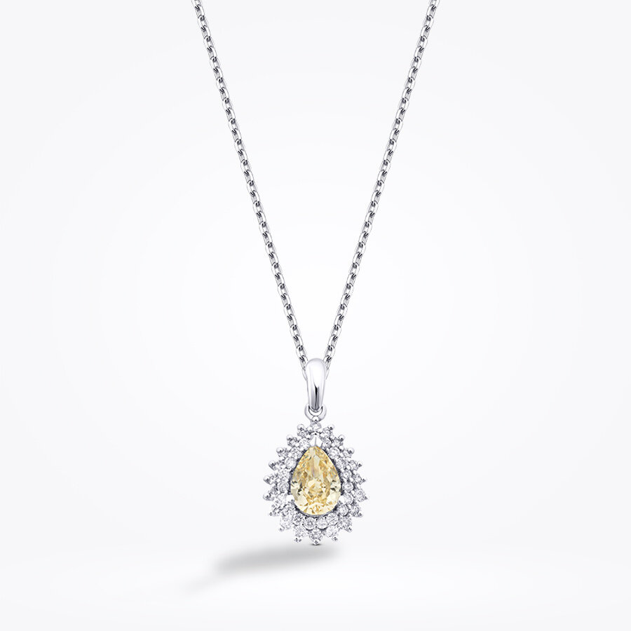 1.81 Karat Pırlanta Fancy Damla Taşlı Kolye