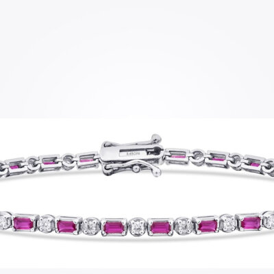 1.91 Karat Pırlanta Yakut Bileklik - 2