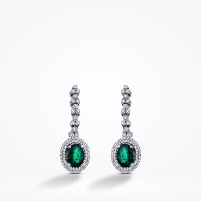 1.93 Karat Pırlanta Zümrüt Küpe - Baroni Diamond (1)