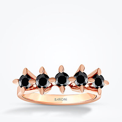 1.94 Karat Siyah Taşlı Beştaş Yüzük - 1
