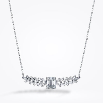 1.00 Karat Pırlanta Baget Kolye - 1