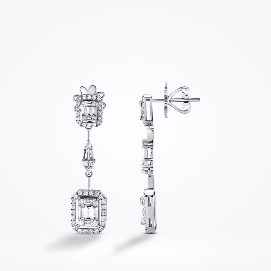 1.00 Karat Pırlanta Baget Küpe - Baroni Diamond