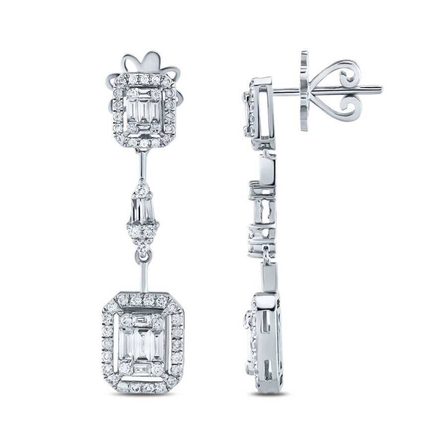 1.00 Karat Pırlanta Baget Küpe - Baroni Diamond