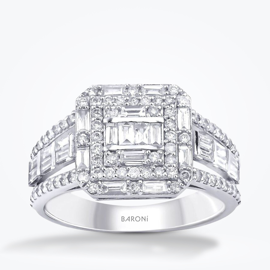 1.00 Karat Pırlanta Baget Yüzük - Baroni Diamond