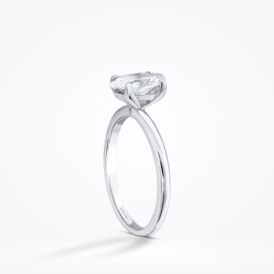 1.00 Karat Pırlanta Oval Tektaş Yüzük - 2
