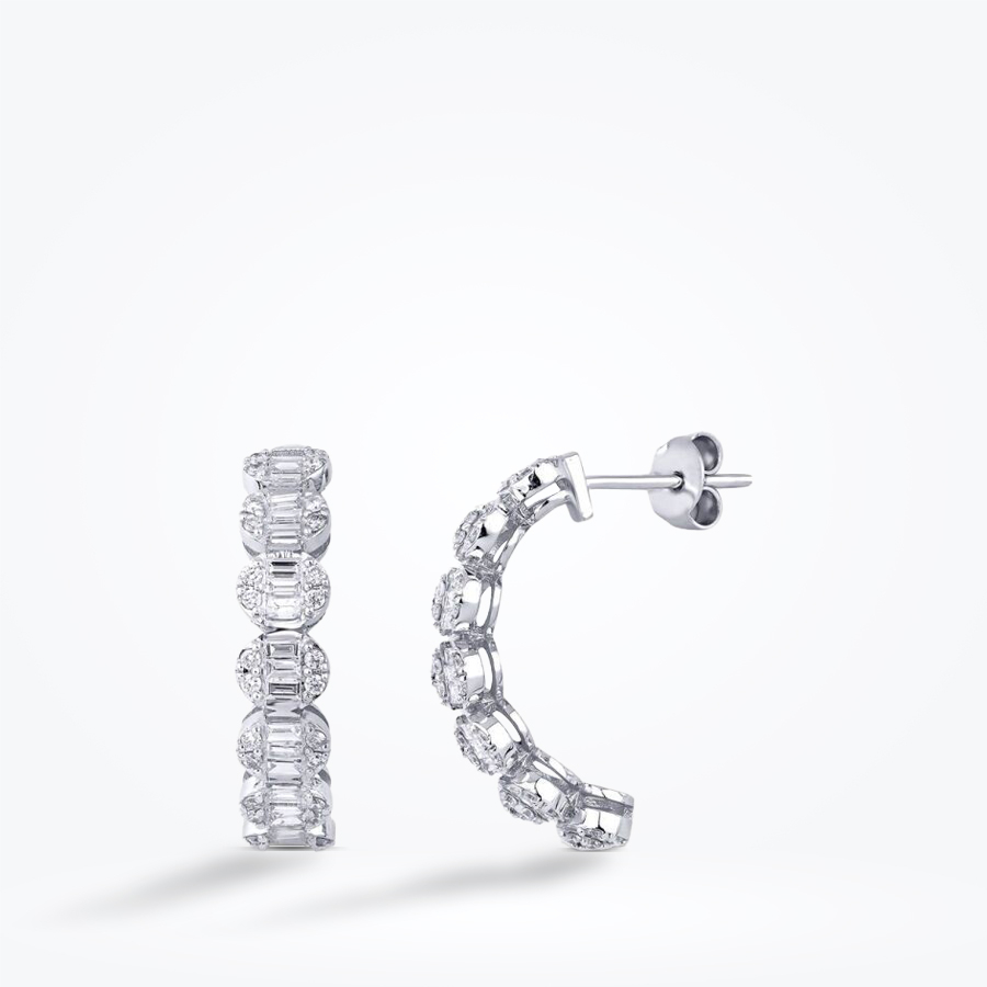 1.01 Karat Pırlanta Baget Küpe - Baroni Diamond