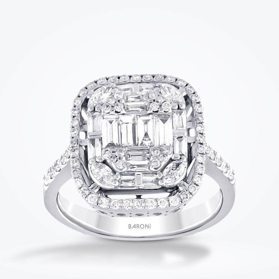 1.01 Karat Pırlanta Baget Yüzük - Baroni Diamond