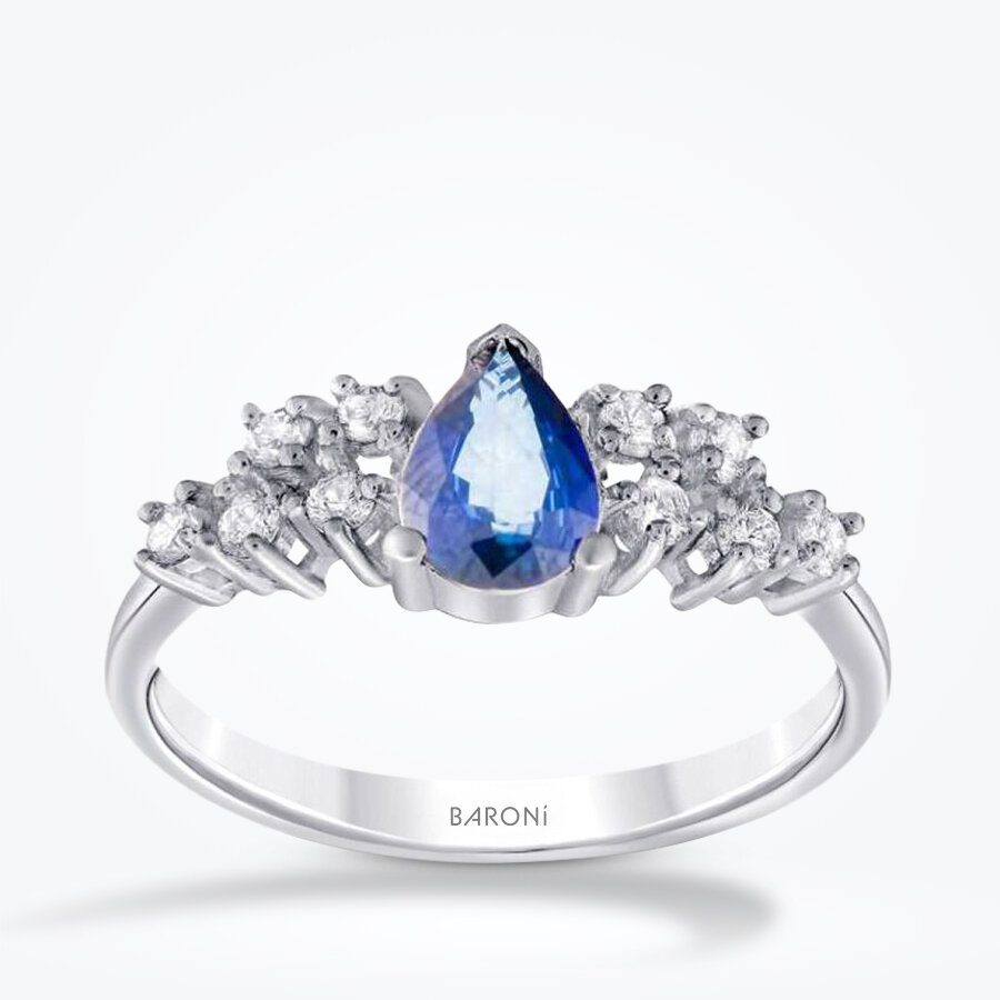1.01 Karat Pırlanta Safir Yüzük - Baroni Diamond