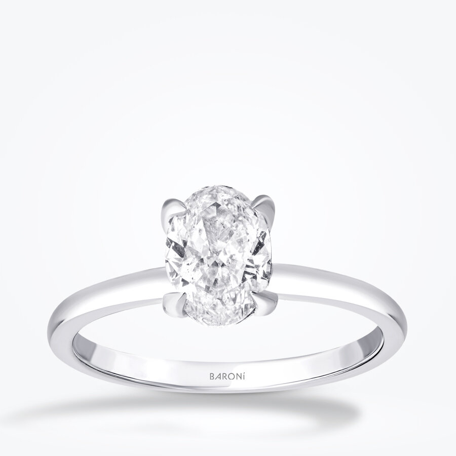 1.02 Karat Pırlanta Oval Tektaş Yüzük - Baroni Diamond