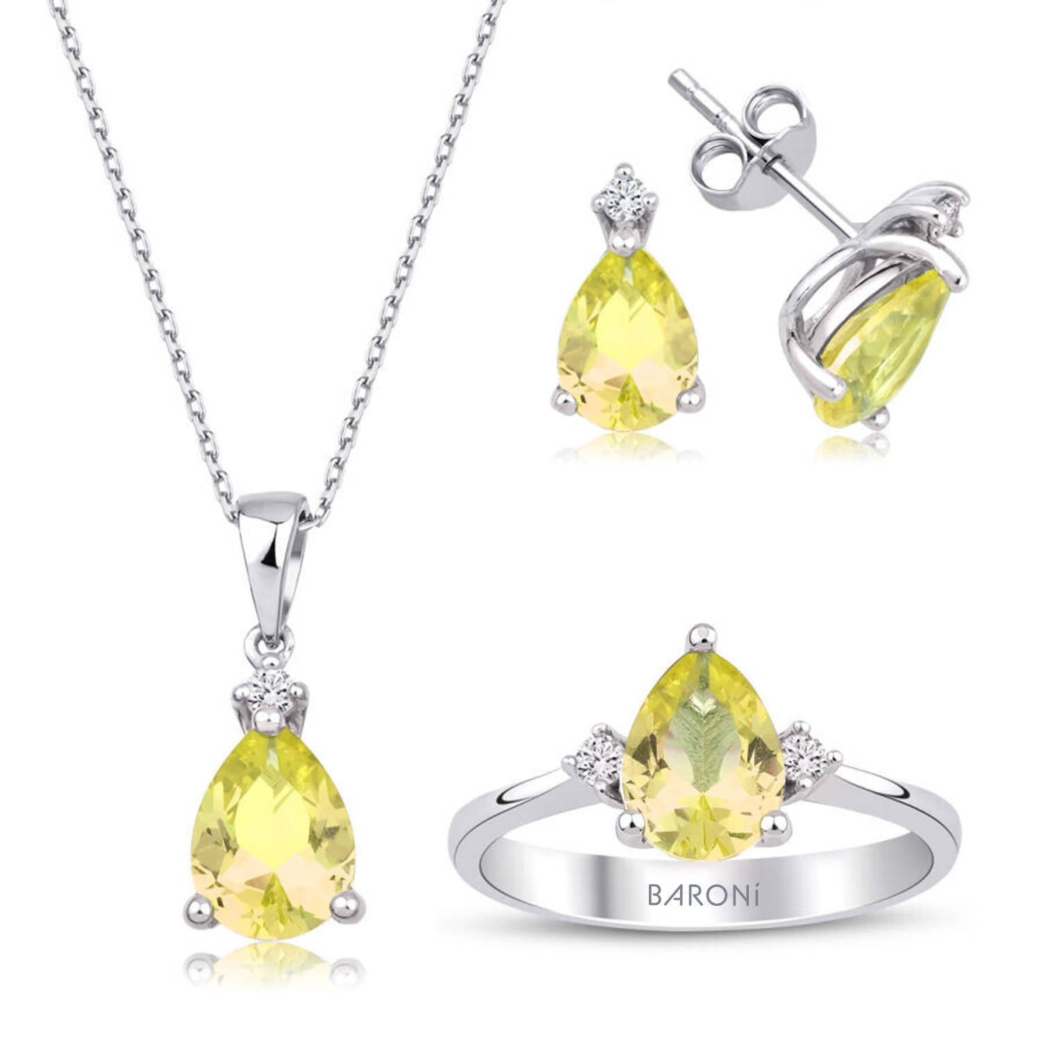 10.39 Karat Pırlanta Renkli Taşlı Set