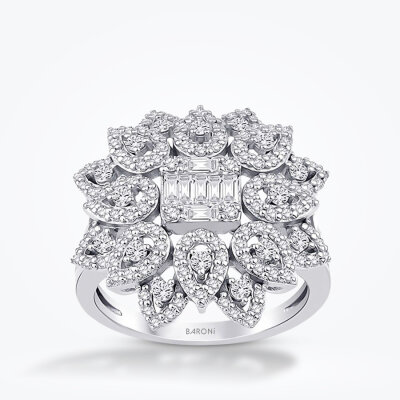 1.04 Karat Pırlanta Baget Yüzük - 1