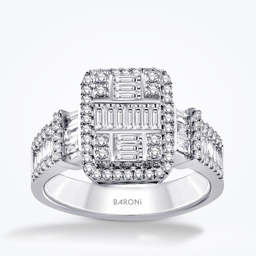 1.06 Karat Pırlanta Baget Yüzük - Baroni Diamond