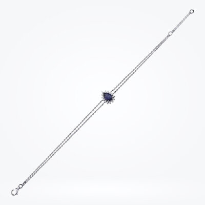 1.06 Karat Pırlanta Safir Bileklik - 1