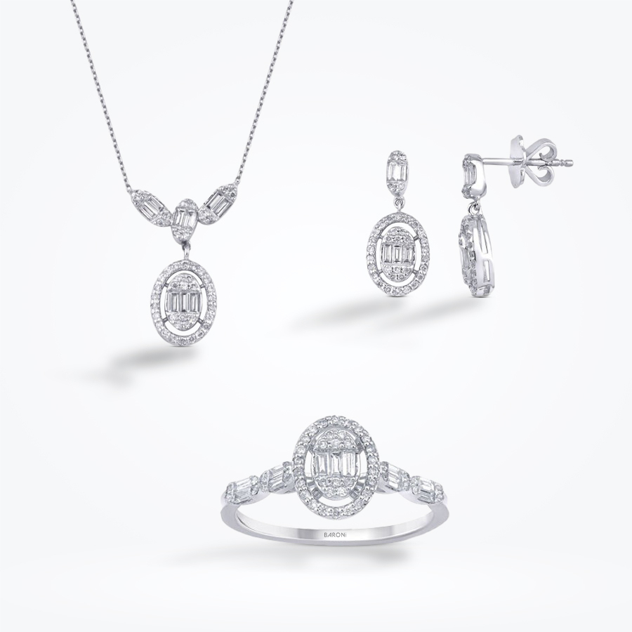 1.07 Karat Pırlanta Baget Set - Baroni Diamond