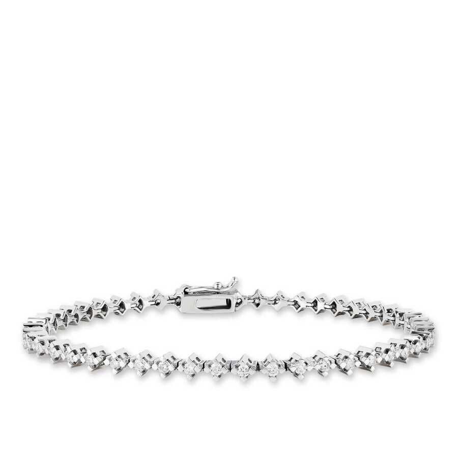 1.07 Karat Pırlanta Çapraz Taşlı Su Yolu Bileklik - Baroni Diamond