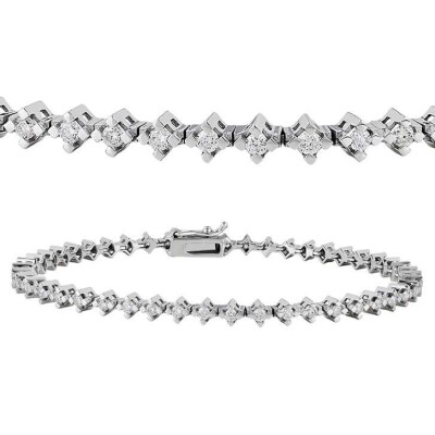 1.07 Karat Pırlanta Çapraz Taşlı Su Yolu Bileklik - Baroni Diamond (1)