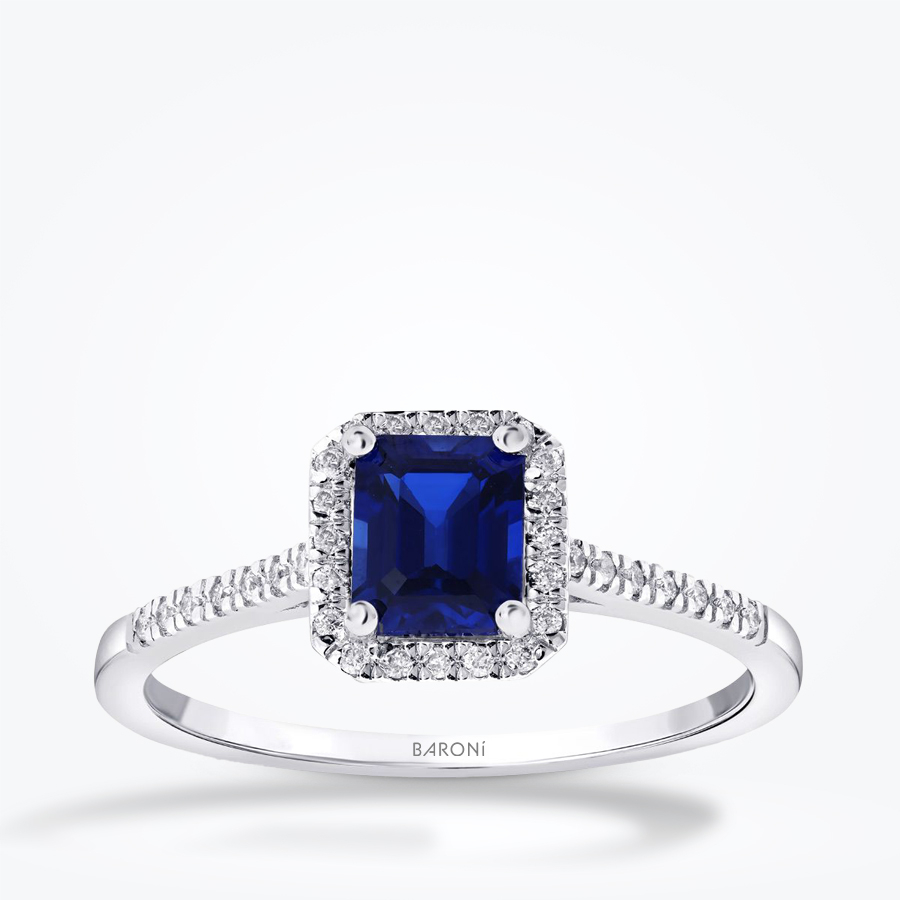 1.07 Karat Pırlanta Safir Yüzük - Baroni Diamond