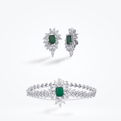 10.99 Karat Pırlanta Zümrüt Set 