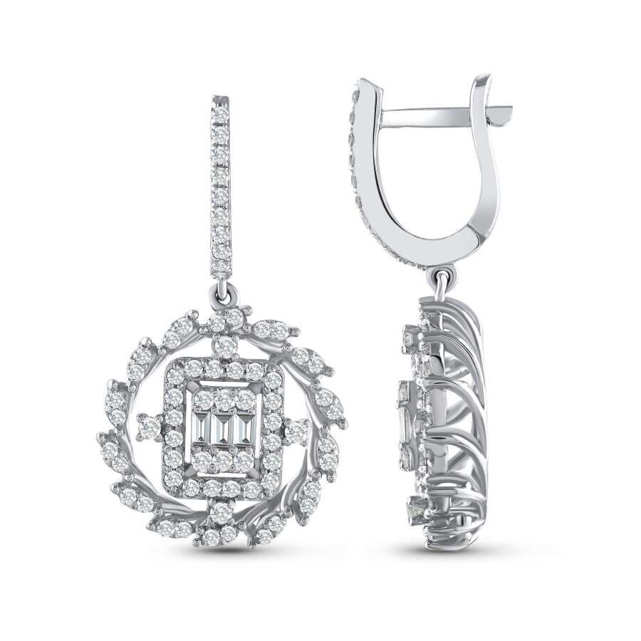 1.10 Karat Pırlanta Baget Trend Küpe - Baroni Diamond