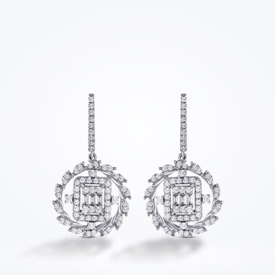 1.10 Karat Pırlanta Baget Trend Küpe - Baroni Diamond (1)