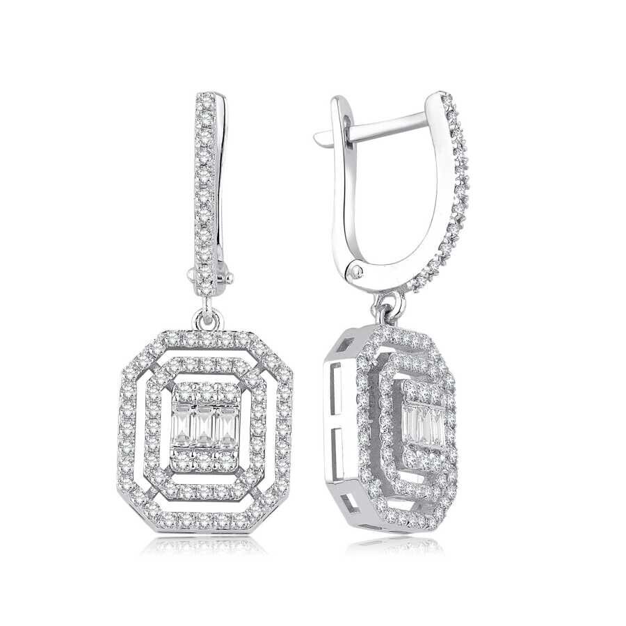 1.11 Karat Pırlanta Baget Küpe - Baroni Diamond