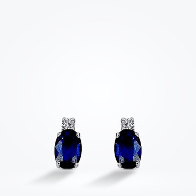 1.11 Karat Pırlanta Safir Küpe - Baroni Diamond (1)