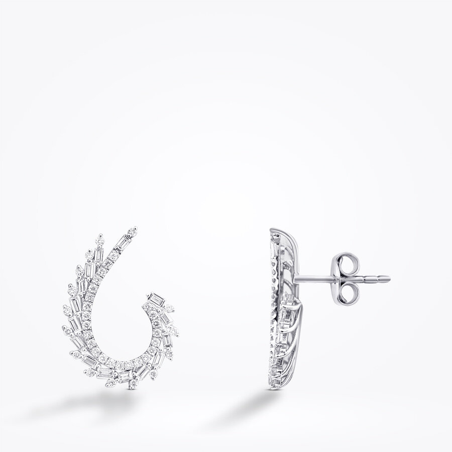 1.12 Karat Pırlanta Baget Küpe - Baroni Diamond