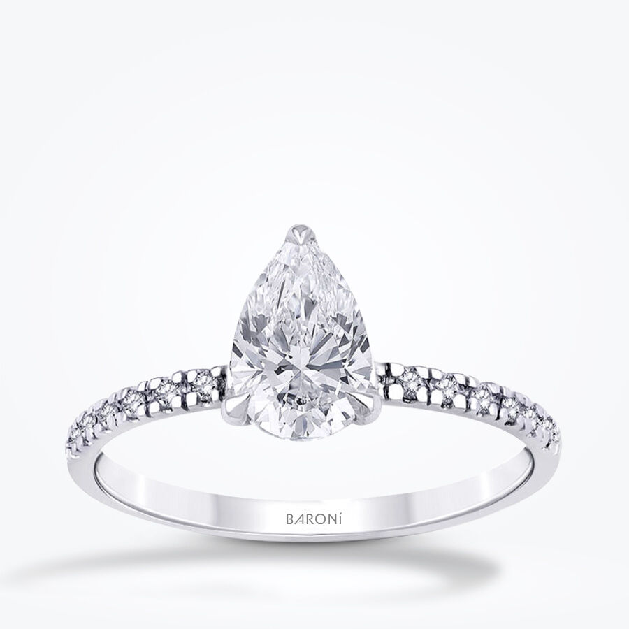 1.12 Karat Pırlanta Damla Tektaş Yüzük - Baroni Diamond