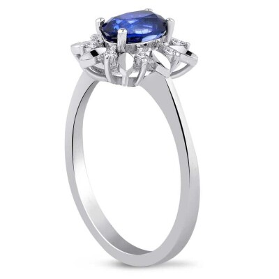 1.12 Karat Pırlanta Safir Yüzük - Baroni Diamond (1)