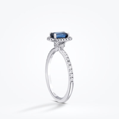 1.13 Karat Pırlanta Safir Yüzük - 2