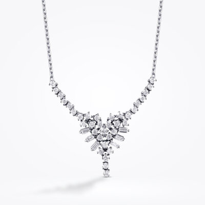 1.14 Karat Pırlanta Baget Kolye - 1