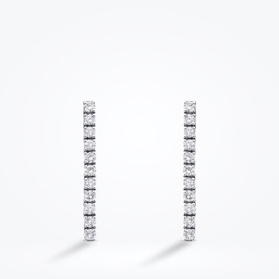 1.14 Karat Pırlanta Su Yolu Küpe - 2