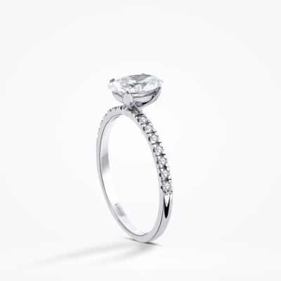 1.15 Karat Pırlanta Oval Tektaş Yüzük - 2