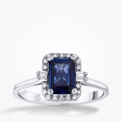 1.15 Karat Pırlanta Safir Yüzük - 1