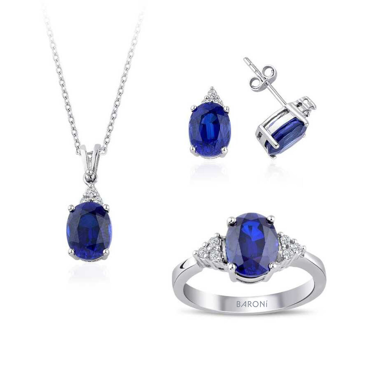 11.55 Karat Pırlanta Safir Set