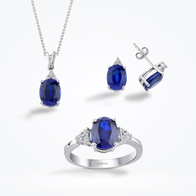 11.85 Karat Pırlanta Safir Set 