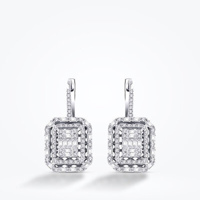 1.16 Karat Pırlanta Baget Küpe - 2