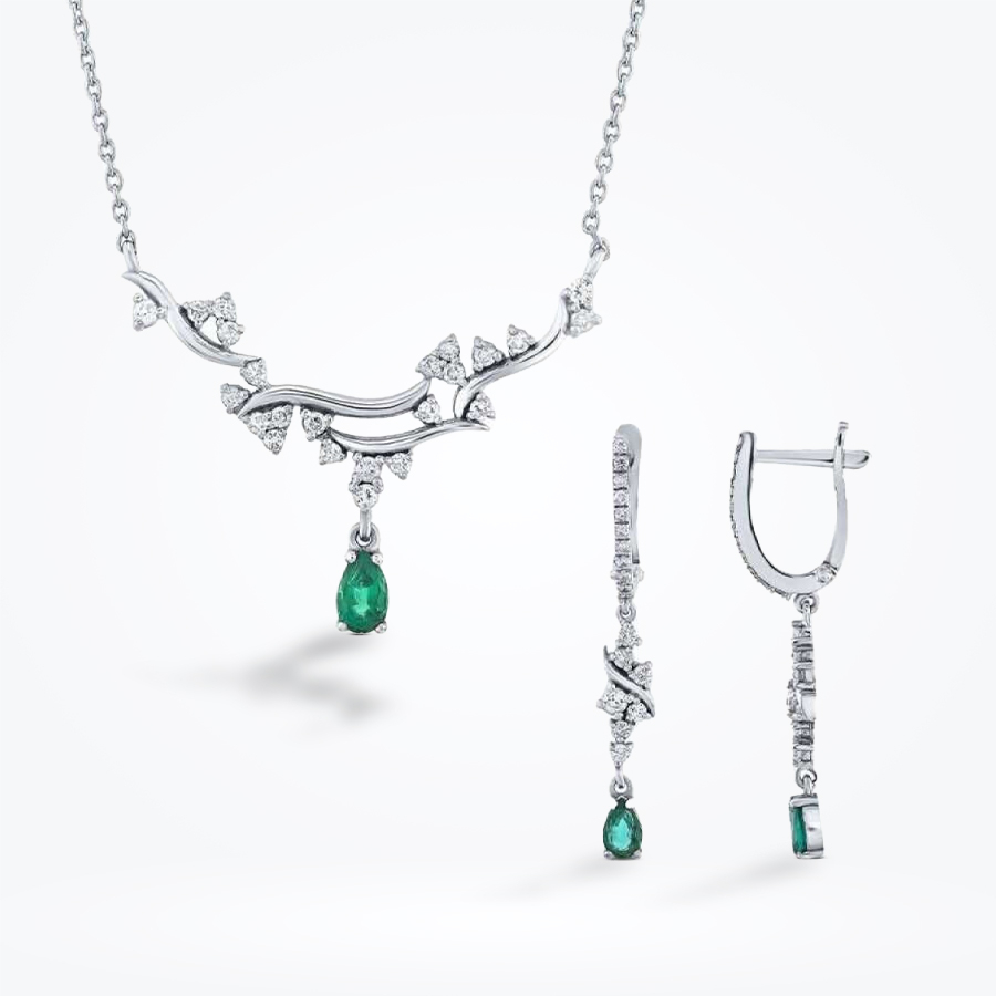 1.16 Karat Pırlanta Zümrüt Set - Baroni Diamond