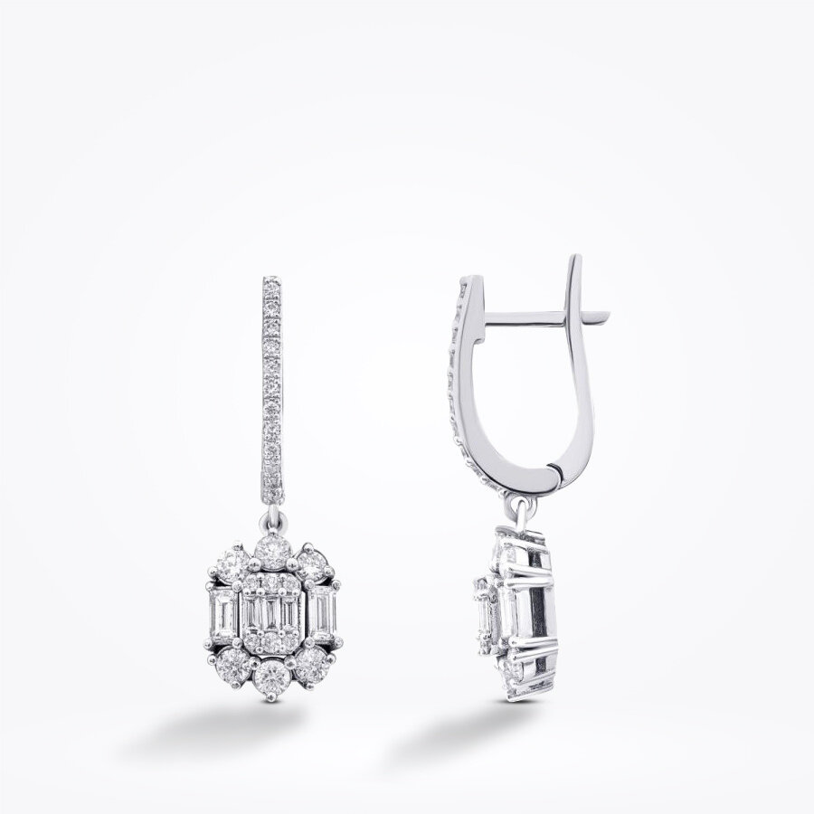 1.18 Karat Pırlanta Baget Küpe - Baroni Diamond