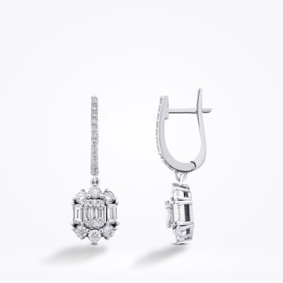 1.18 Karat Pırlanta Baget Küpe - Baroni Diamond