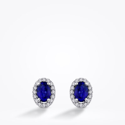 1.19 Karat Pırlanta Safir Küpe - Baroni Diamond (1)