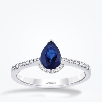 1.19 Karat Pırlanta Safir Yüzük - Baroni Diamond
