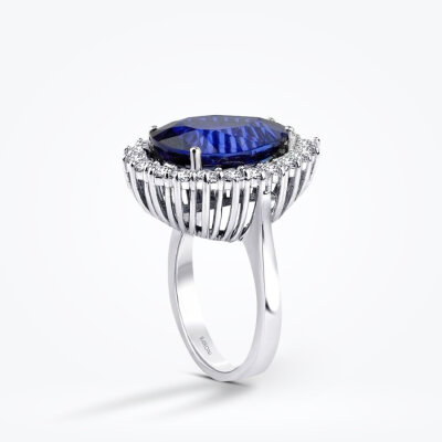 11.98 Karat Pırlanta Safir Yüzük - Baroni Diamond (1)