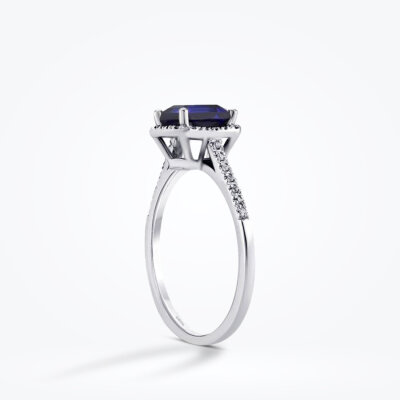 1.20 Karat Pırlanta Baget Safir Yüzük - Baroni Diamond (1)