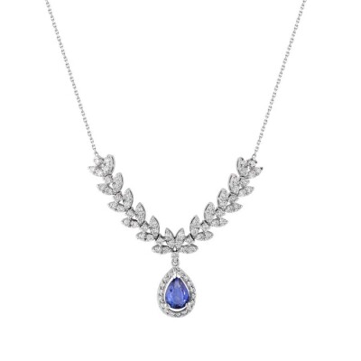 1.20 Karat Pırlanta Safir Damla Kolye - Baroni Diamond (1)