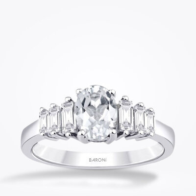 1.21 Karat Pırlanta Topaz Yüzük - 1