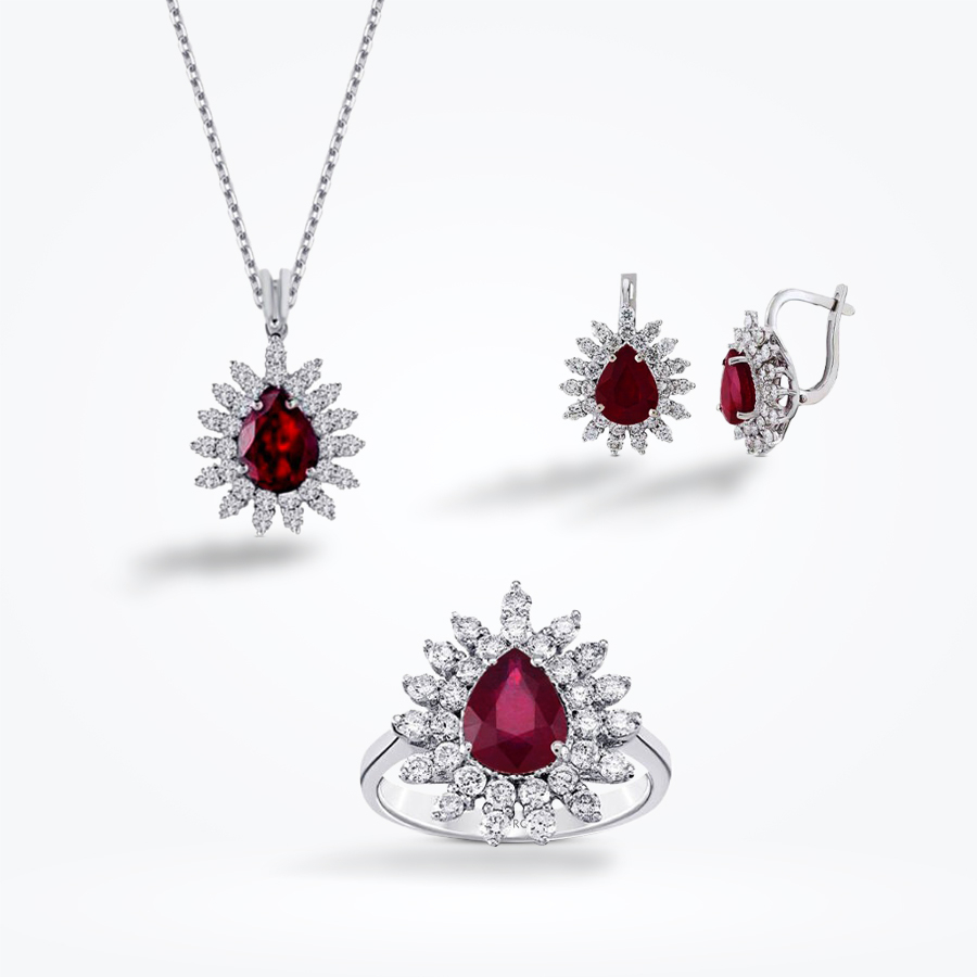 12.33 Karat Pırlanta Yakut Set - Baroni Diamond