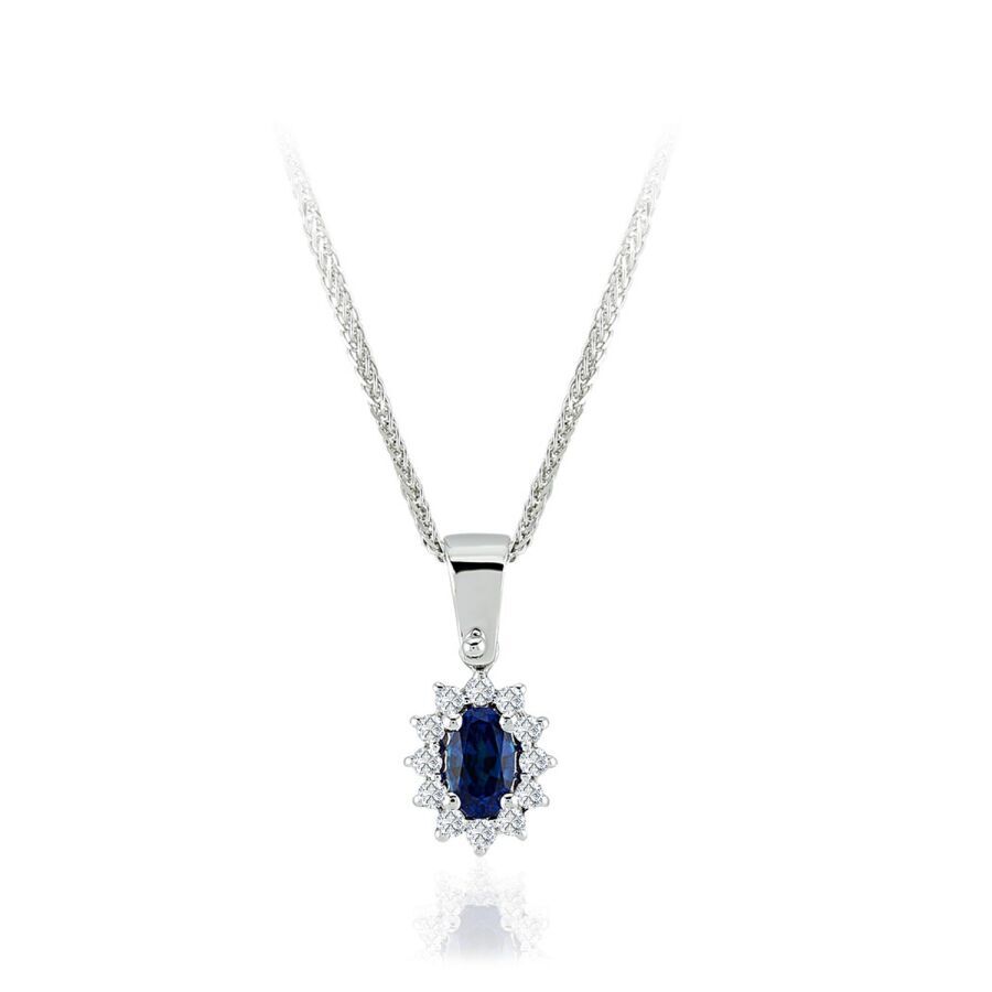 1.27 Karat Pırlanta Safir Kolye